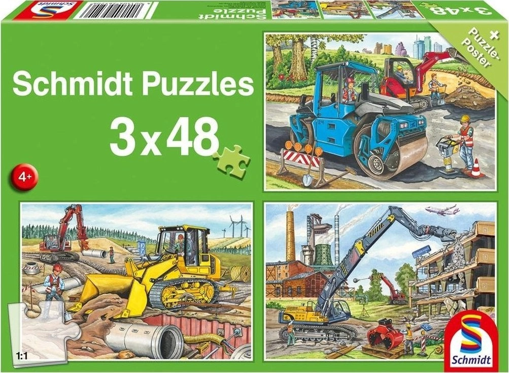 Puzzle 3x48 Construction vehicles G3 4001504565206