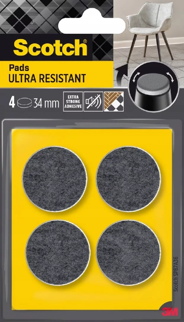 SCOTCH adhesive pads  round  34mm  4