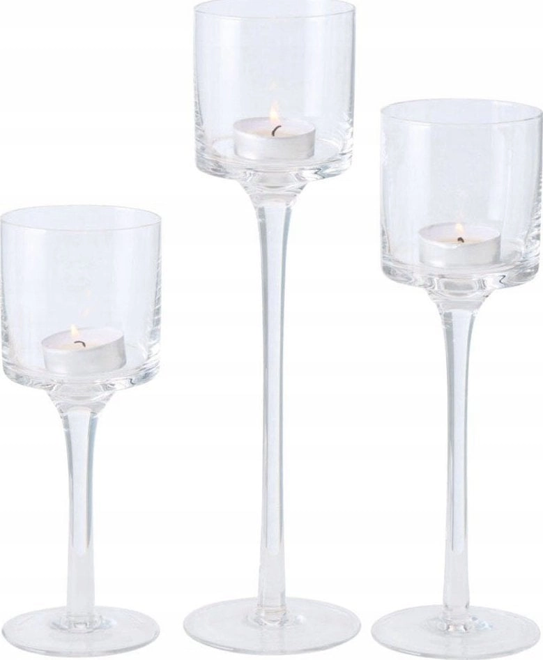 Selsey Szklane świeczniki trzy wysokości AROSA