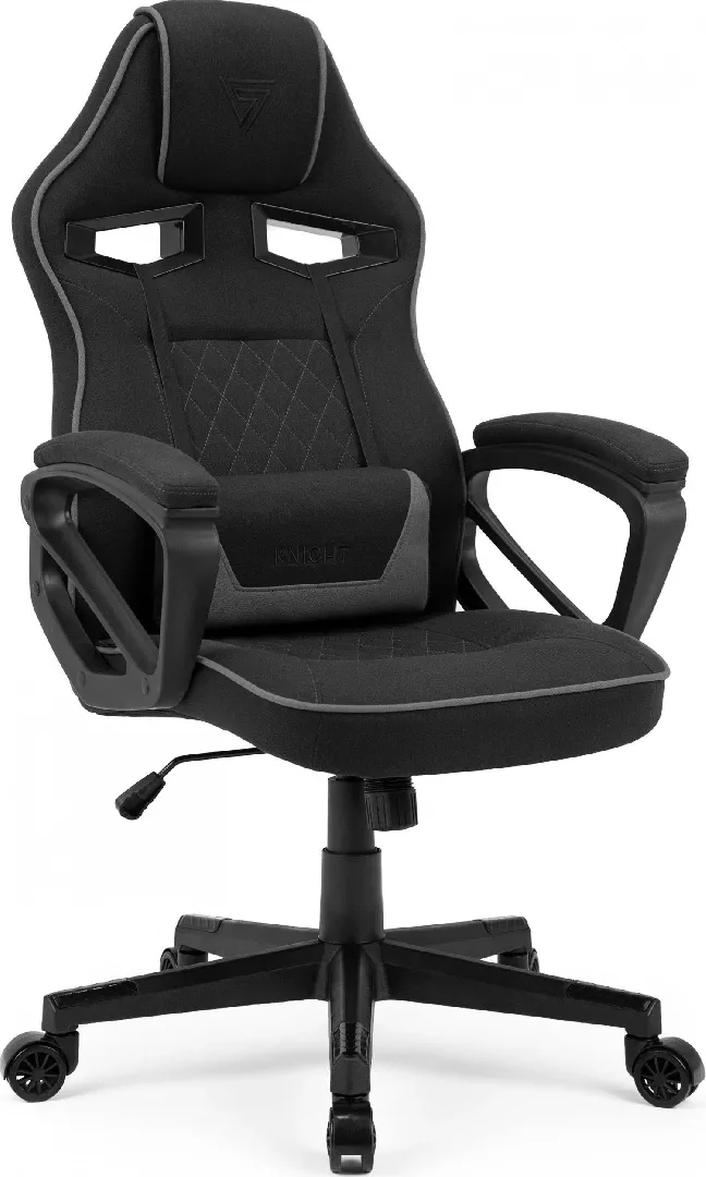 SENSE7 Knight fotelis iš juoda-pilka audinio