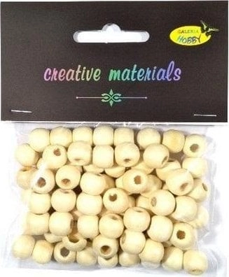 Cream wooden beads 10mm 25g 5902581139948