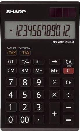 Sharp desktop calculator displaying EL-124 TWH