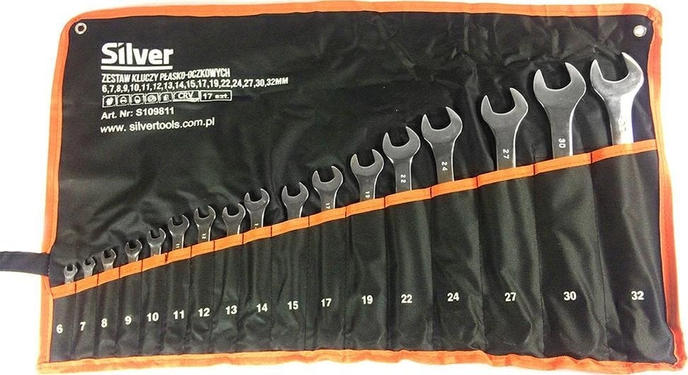 Silver COMBINATION WRENCH 17 pcs. /SILVER