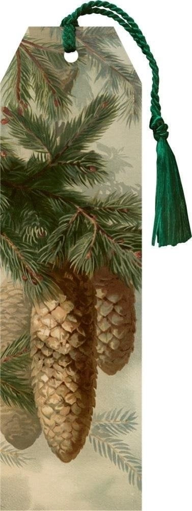 Bookmark 109 with ribbon Fir cones