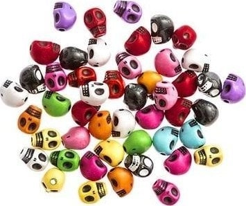 Skull beads multicolor 1cm 48pcs 5907589901566