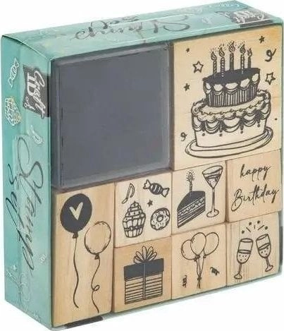 Wooden stamps  8 pieces  with an