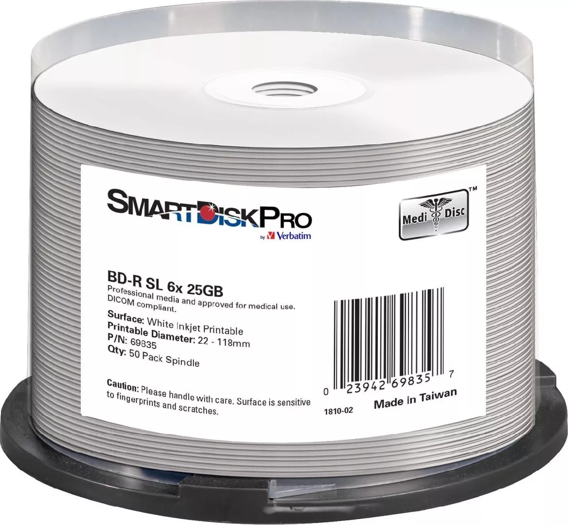 Smartdisk BD-R White Inkjet Printable 25GB