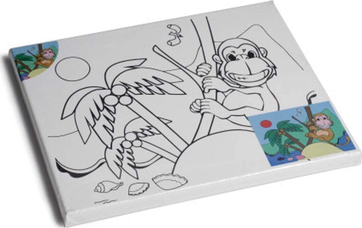 Painting canvas with monkey 24x30cm 18mm