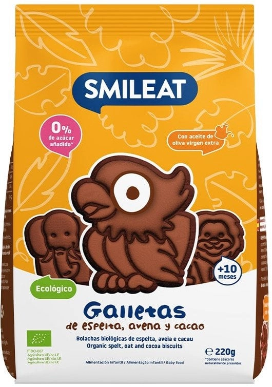 Smileat Spelled cocoa-apple cookies BIO* 10m+