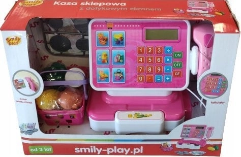 Shop cash register with shopping cart