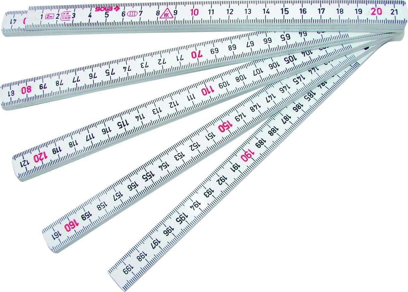 Sola folding tape measure polyamide white