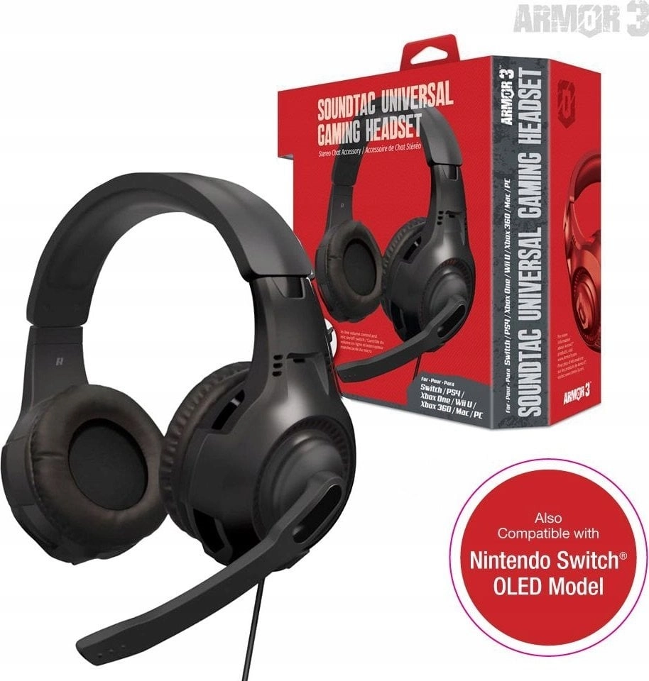 Słuchawki Soundtac Universal Gaming Czarne (M07222-BK)