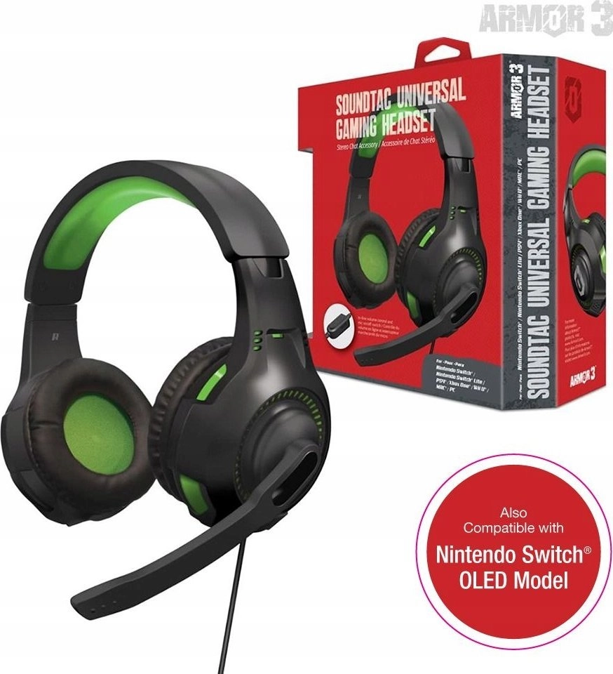 Soundtac universālās spēļu austiņas, zaļas (M07222-GN)