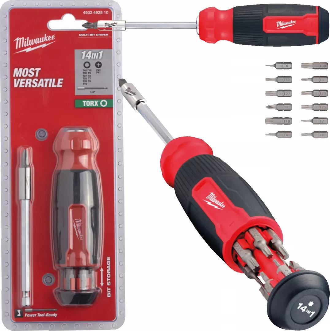 MILWAUKEE UNIVERSAL SCREWDRIVER WITH RATCHET 14in1