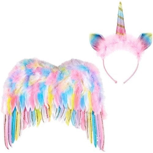 Souza! Rainbow Feather Wings and Unicorn