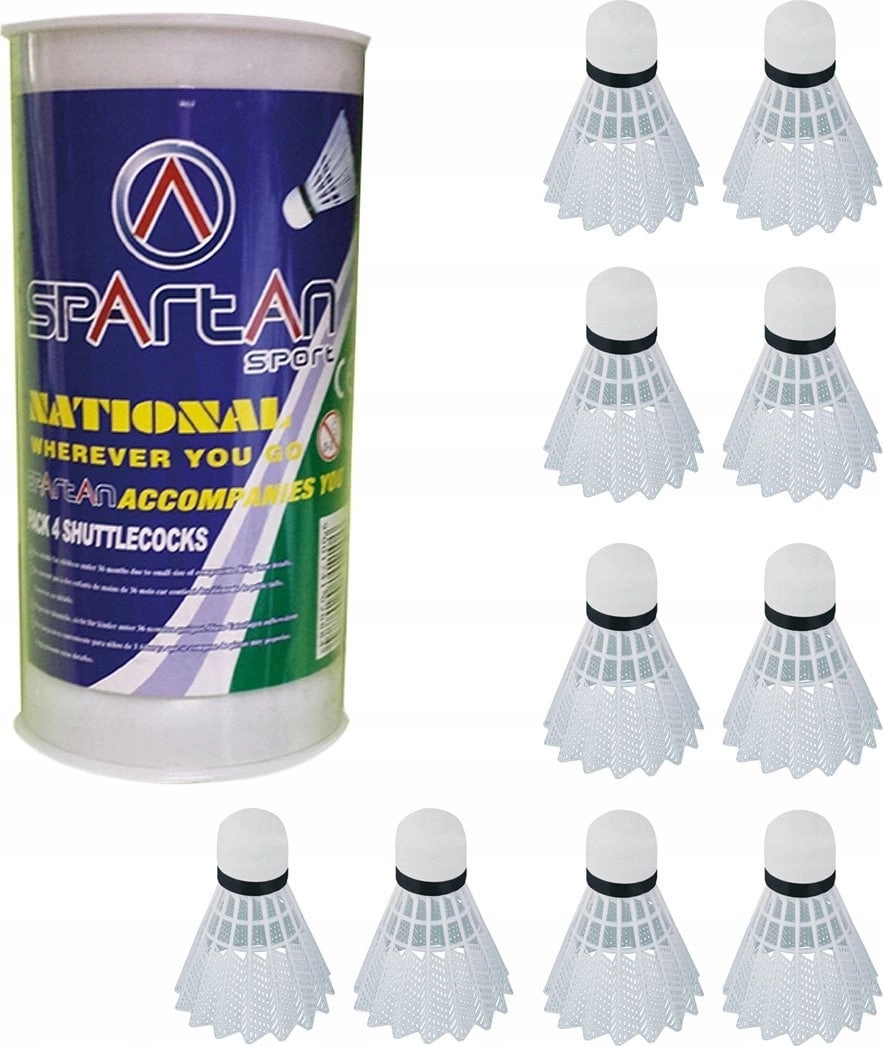 Spartan Badminton Shuttlecocks Nylon White Durable