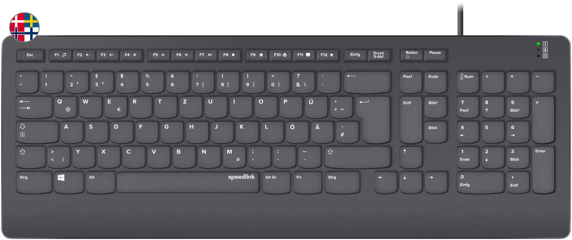 Speedlink keyboard Hi-Genic Nordic (SL-640009-BK-NC)