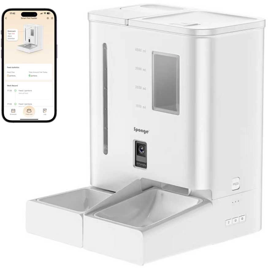 Išmanus maisto dozatorius Sponge Pet Feeder