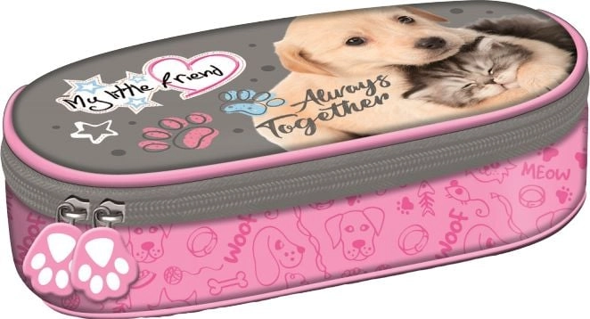 Oval pencil case with flap PC1