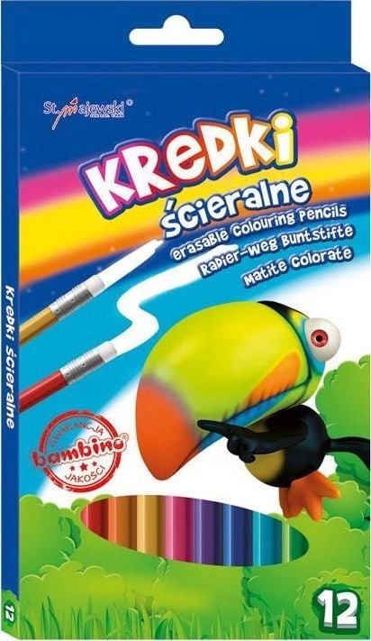 St. Majewski Kredki 12kol. ścieralne Bambino