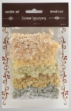 Set of cream sequins 6mm 30g