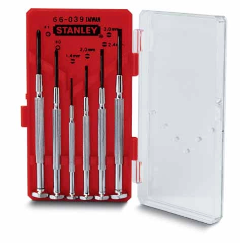 Stanley Set of metal watchmaker`s screwdrivers