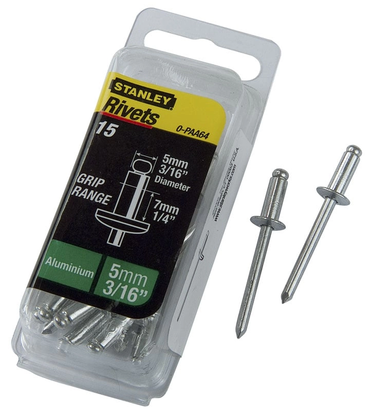 STANLEY ALUMINUM RIVET 3/16"x3/8" 5x10mm/15pcs