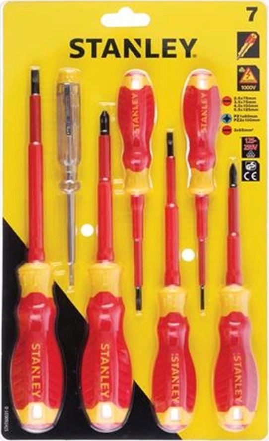 ST. SCREWDRIVERS 7 pcs. VDE /PZ2+SL4+TESTER/