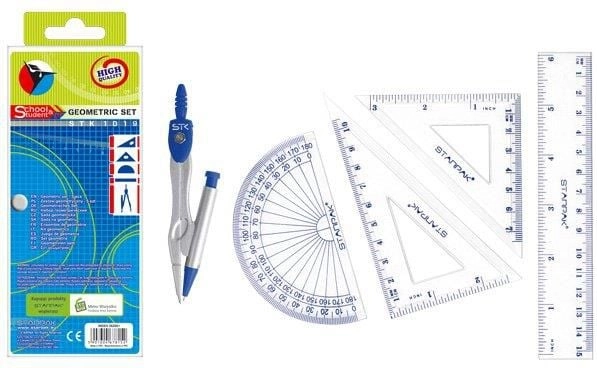 Metal compasses + geometer set. STK-1019