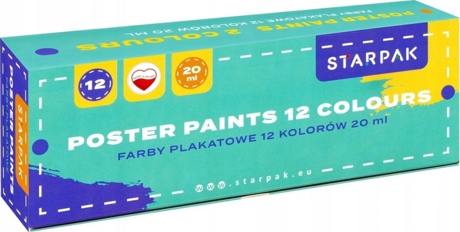Starpak FARBY PLAK 12KOL 20ML SCHOOL2