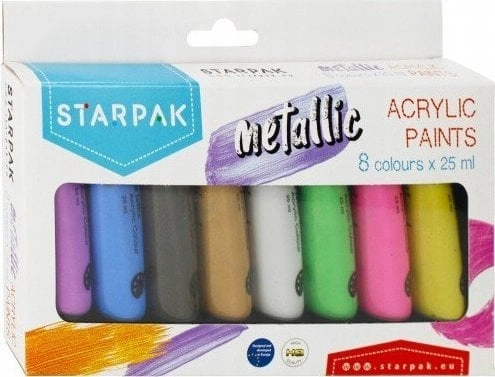 Starpak FARBY ACRYLIC 8KOL 25ML METALC