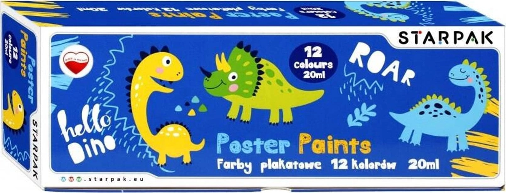 Starpak FARBY PLAK 12KOL 20ML DINO