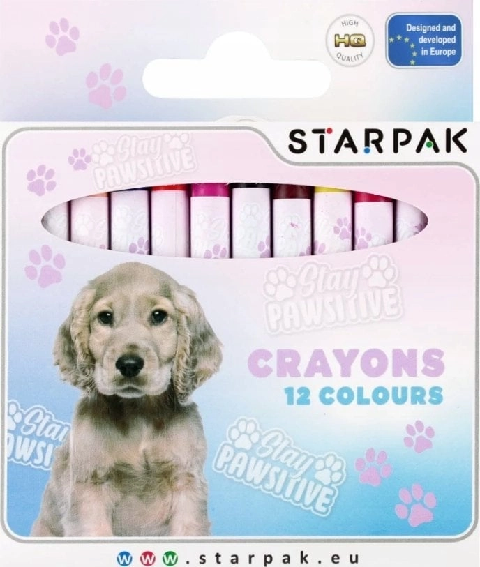 Starpak WAX PENCIL 12 COL DOGGY