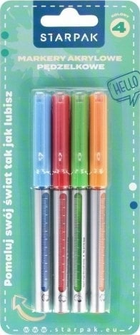 Starpak MARKER AKRYL PEDZEL 4KOL B/C
