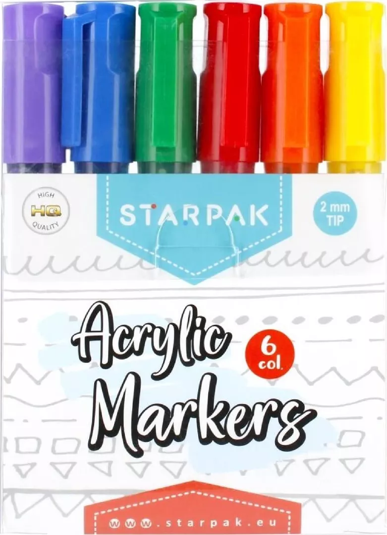 Starpak MARKER ACRYLIC 6COL OKR STK