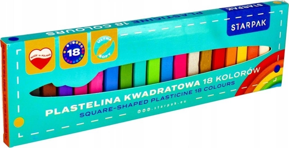 Starpak PLASTELINA 18KOL KWADR STK PUD