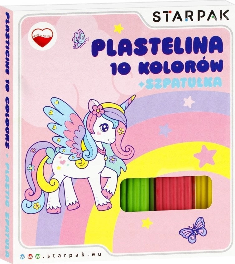PLASTICINE 10 COLORS WAVED WITH SPATULA