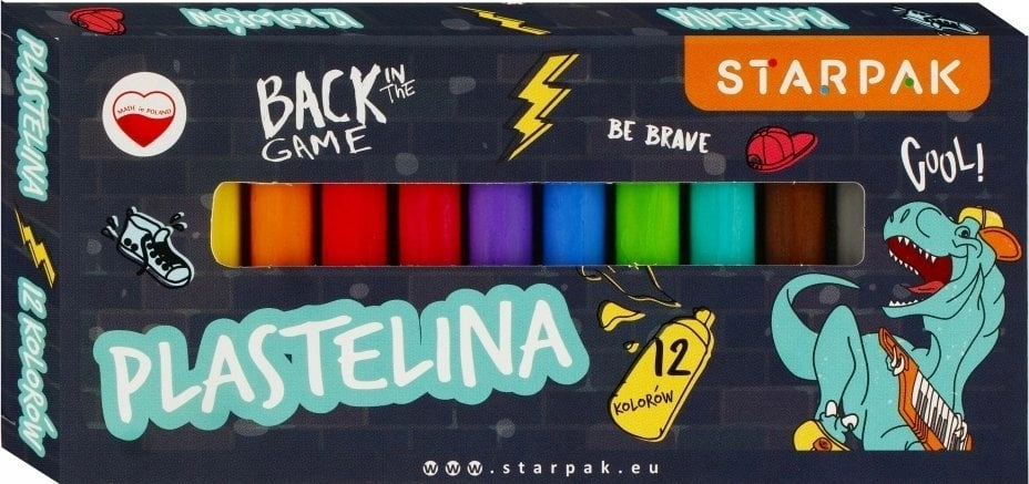 Starpak PLASTELINA 12KOL DINO SKATE STK