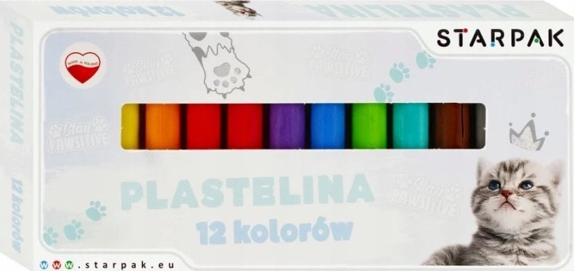 Starpak PLASTELINA 12KOL CUTIES KOTKI STK