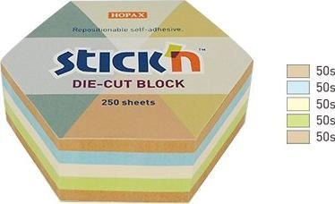 Stickn Notes sześciokąt  61x70mm  mix 5