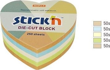 Stickn Notes serce  64x67mm  mix 5