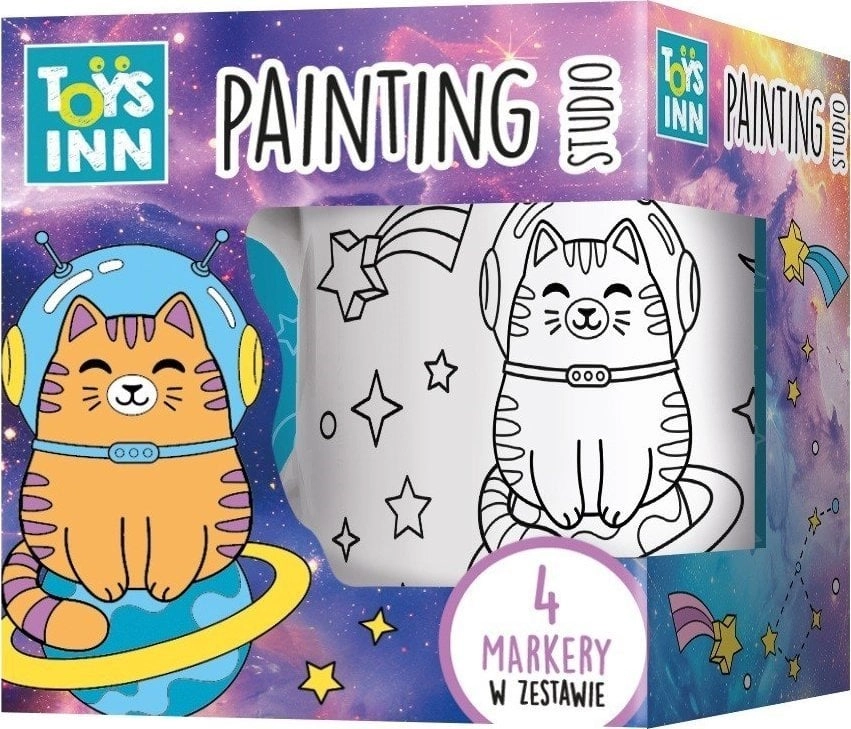 Coloring mug Cat in space 4