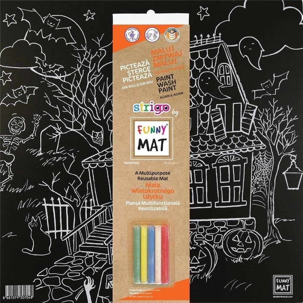 Black mat + chalk Halloween Funny