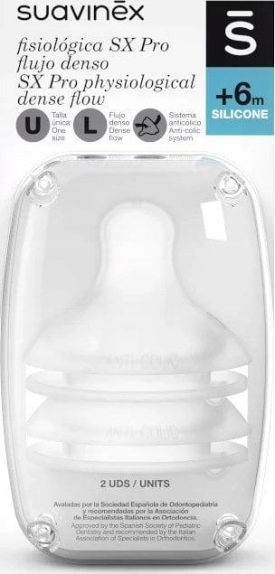 Suavinex - 307044-BOTTLE TEATS/SX PRO/+6M/2PCS/FAST FLOW/SUAVINEX