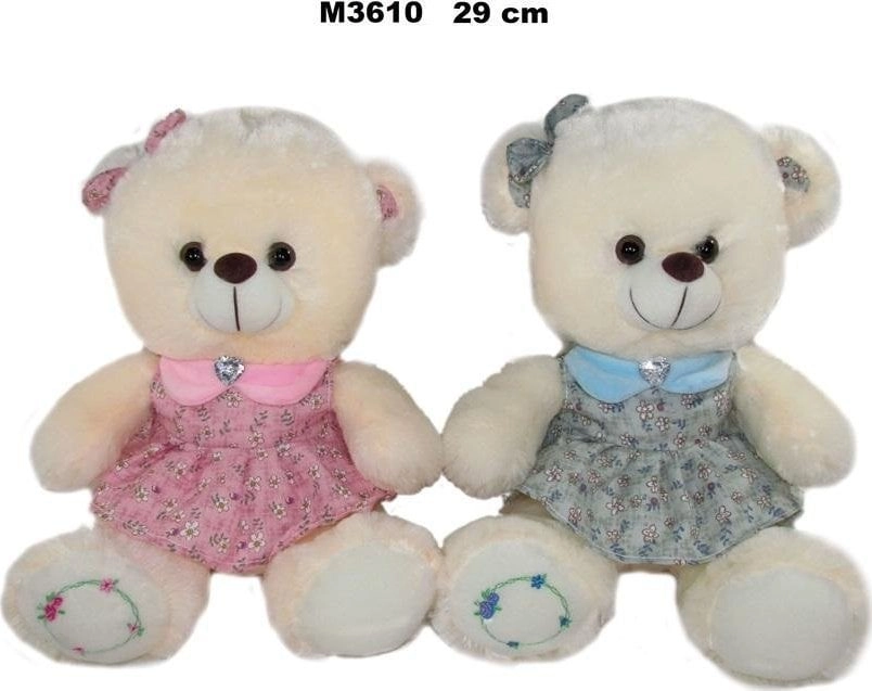 Teddy bear mascot in a dress