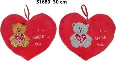 Heart teddy bear pillow 30cm MIX