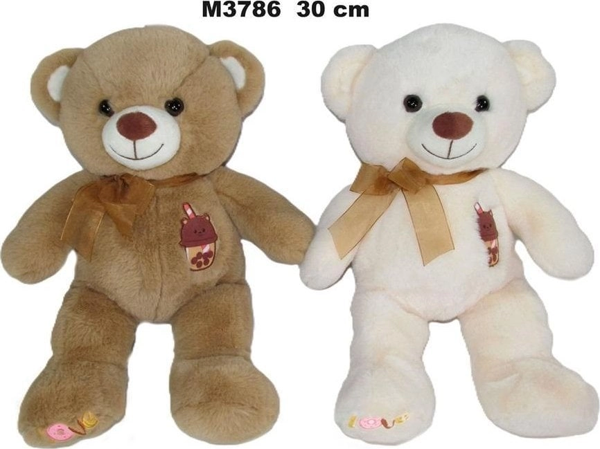 SEATING TEDDY BEAR 30CM WITH A