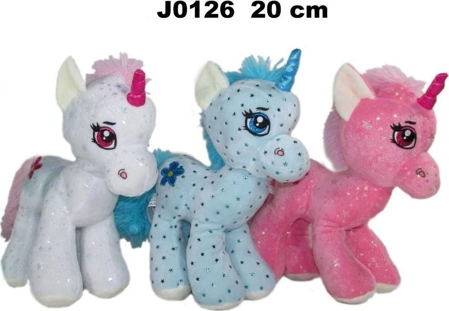 Unicorn mascot 3 colors 20cm 156914