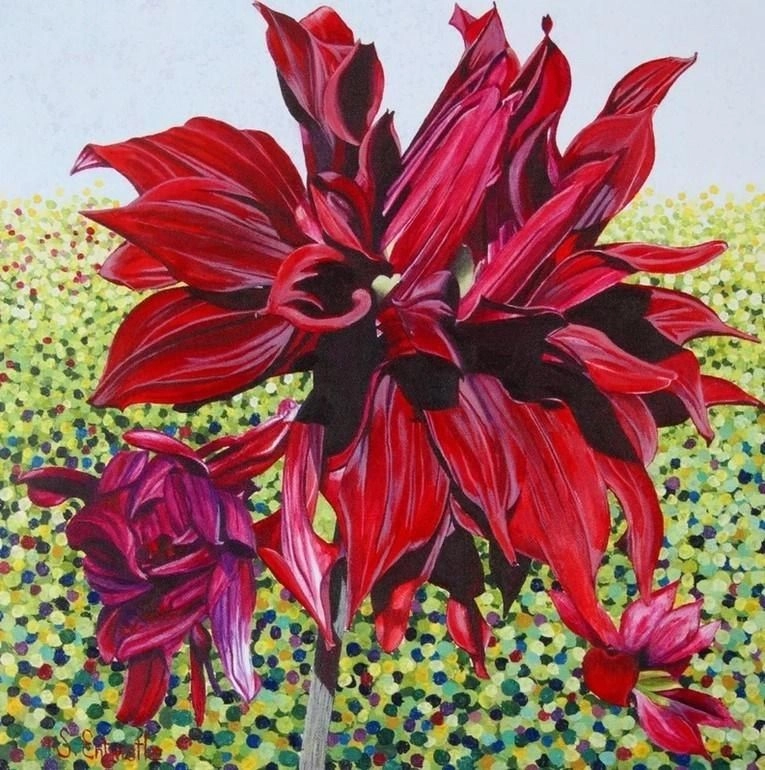 Card with a black dahlia envelope
