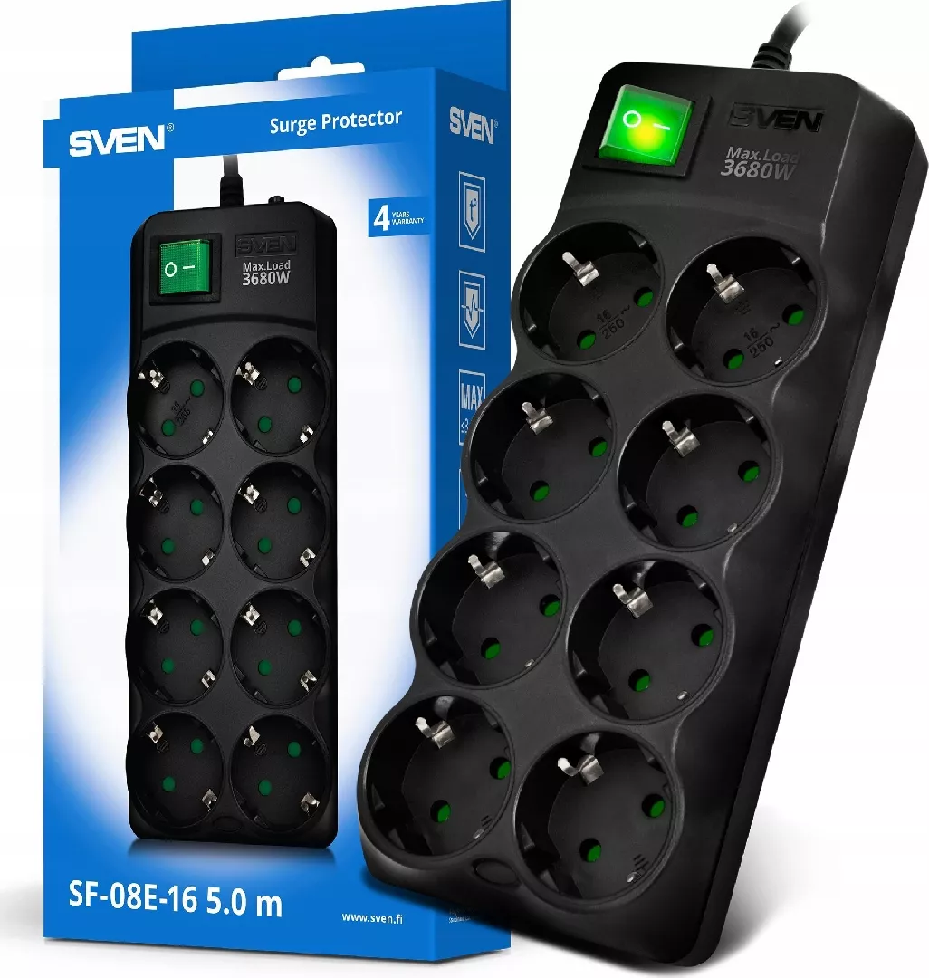Surge Protector SVEN  SF-08E-16 3 0